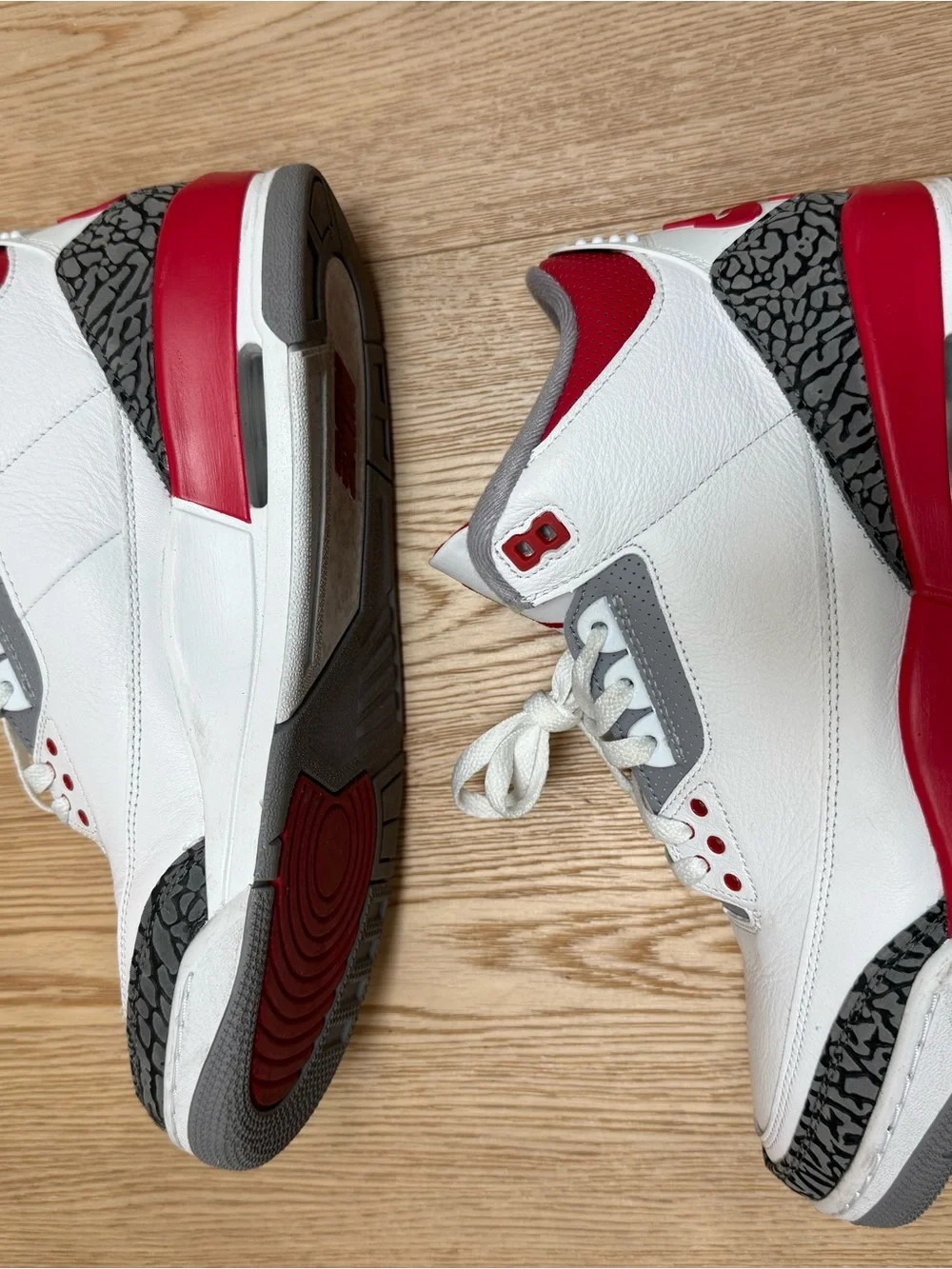 Nike Men’s Air Jordan 3 Retro White / Fire Red - Black - Size 11